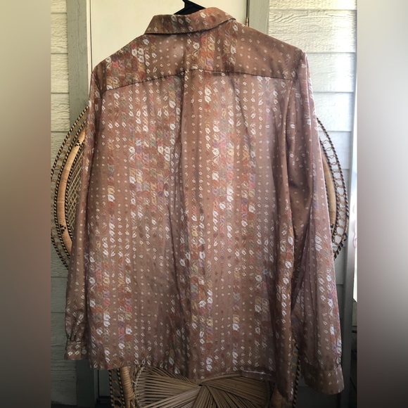 Vintage 80s/90s Fall Themed Long Sleeve Button Up Blouse Cottagecore - Picture 2 of 6